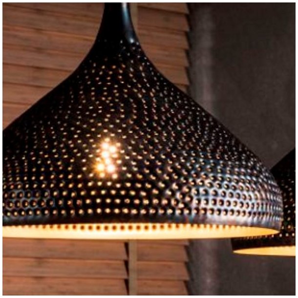 Loftslampe, 3  32 cm skrme, sort-brun metal