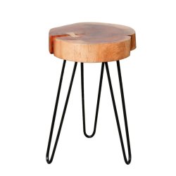 Sofabordsst, metal og massiv akacietr, 2 stk.