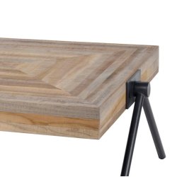 Sofabord 70 x 70 cm, patineret teaktr.