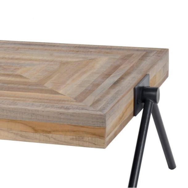 Sofabord 70 x 70 cm, patineret teaktr.