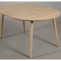 Spisebord incl. 1 tillgsplade, massiv eg,  90 cm