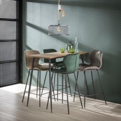4 Barstole, sort metal og grn velour.