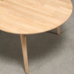 Spisebord incl. 1 tillgsplade, massiv eg,  90 cm