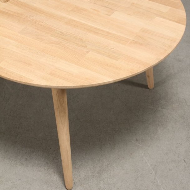 Spisebord incl. 1 tillgsplade, massiv eg,  90 cm