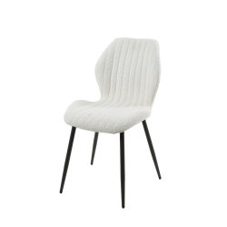 Spisebordsstol i hvid boucl stof