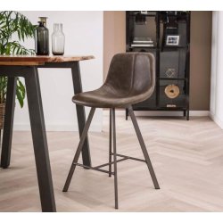 4 Barstol i taupe farvet PU lder