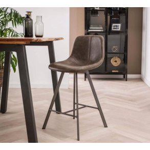 4 Barstol i taupe farvet PU lder