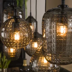 Loftslampe med 7 glaskupler