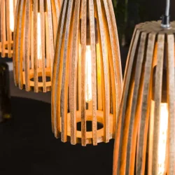 Loftslampe i massiv bjet mangotr