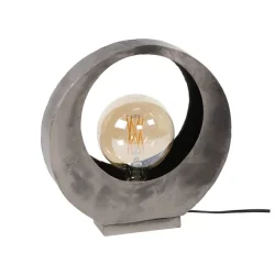 Bordlampe i antik slvfarvet metal