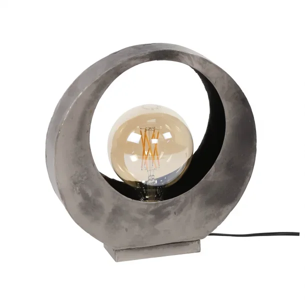 Bordlampe i antik slvfarvet metal