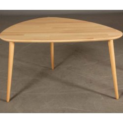 Sofabord i massiv bg, organisk trekantet 80 x 60 cm., hjde 50 cm.