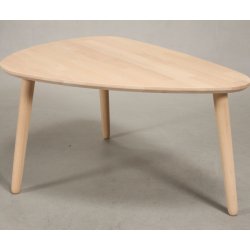 Sofabord i massiv bg,  organisk trekant 93 x 65 cm., hjde 50 cm.