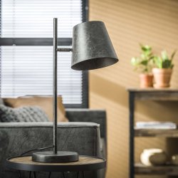 Bordlampe i sort metal