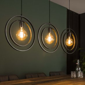 Loftslampe - Rund loftslampe i sort metal med dreje funktion