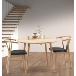 Spisebord, massiv eg,  90 cm