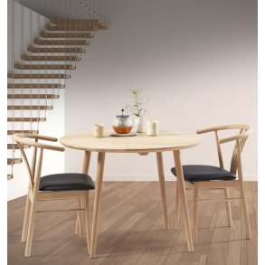 Spisebord, massiv eg,  90 cm