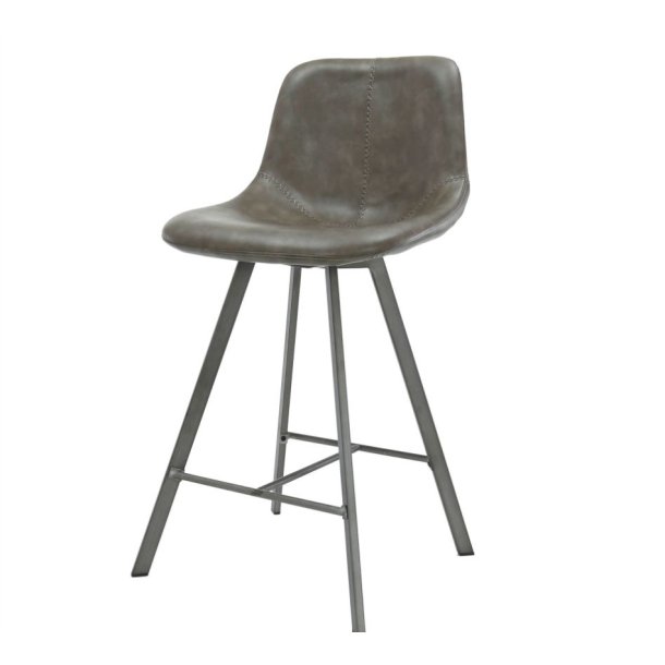 4 Barstol i taupe farvet PU lder