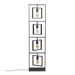 Gulvlampe i sort metal med 4 drejelige skrme